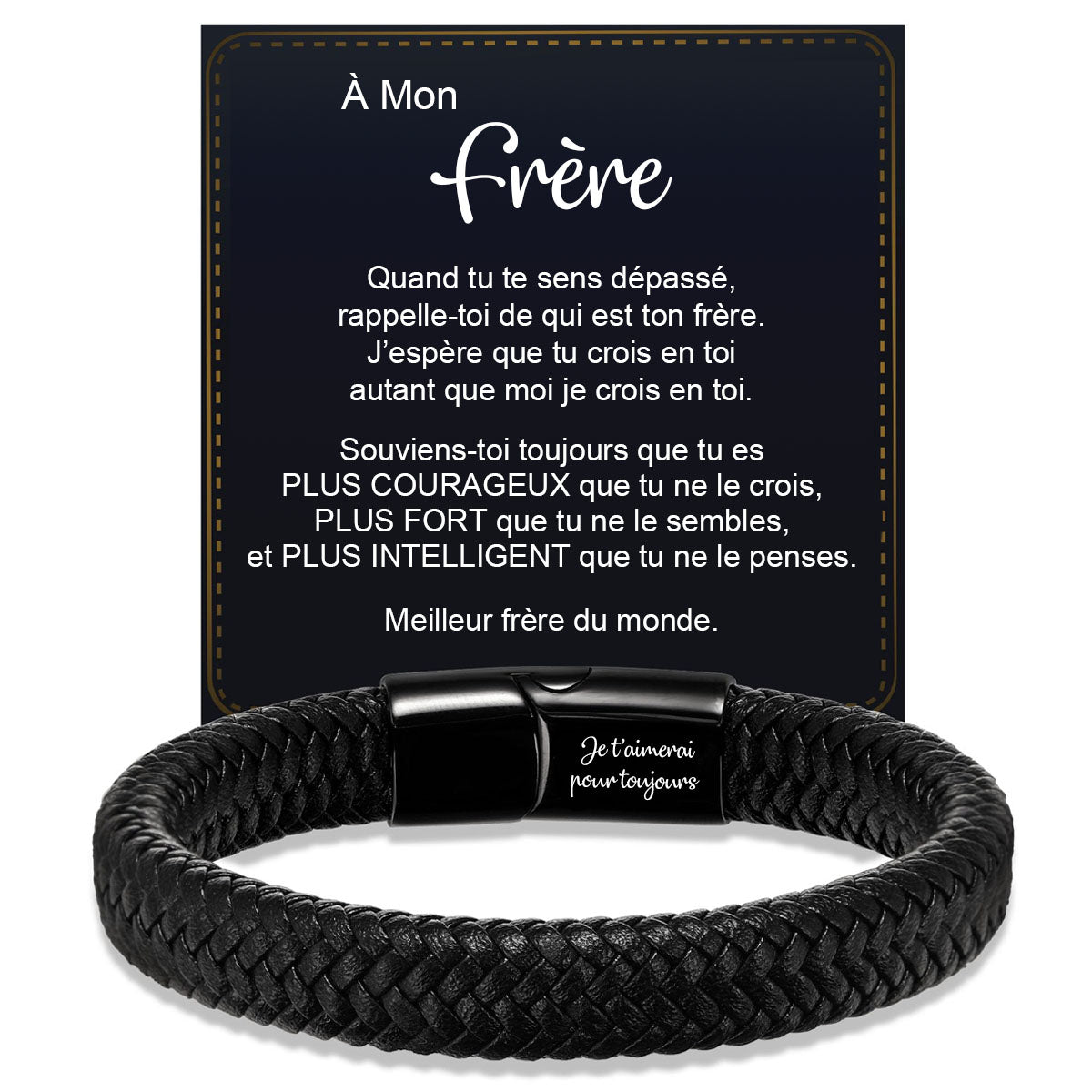 Bracelet en Cuir Personnalisé pour Homme – Cadeaux pour la fête des pères, un anniversaire ou une remise de diplôme