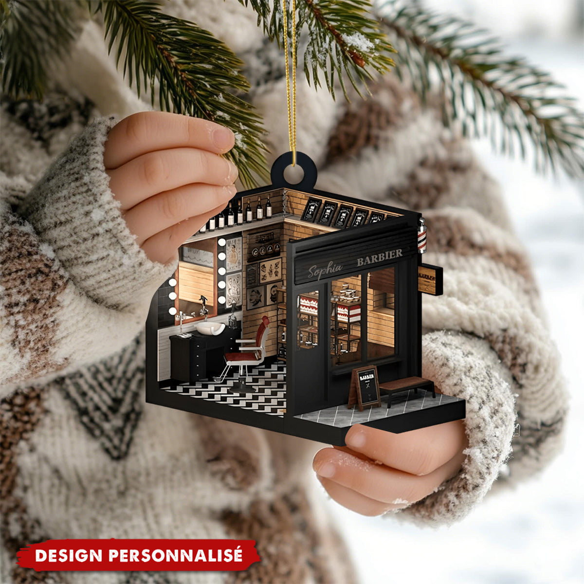 Décoration Personnalisée Salon – Ornement Miniature pour Manucure, Coiffure & Barbier