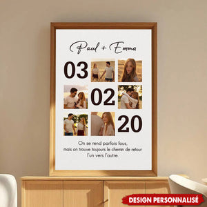 Affiche Personnalisée Couple - On Trouve Toujours Le Chemin De Retour Avec Photos