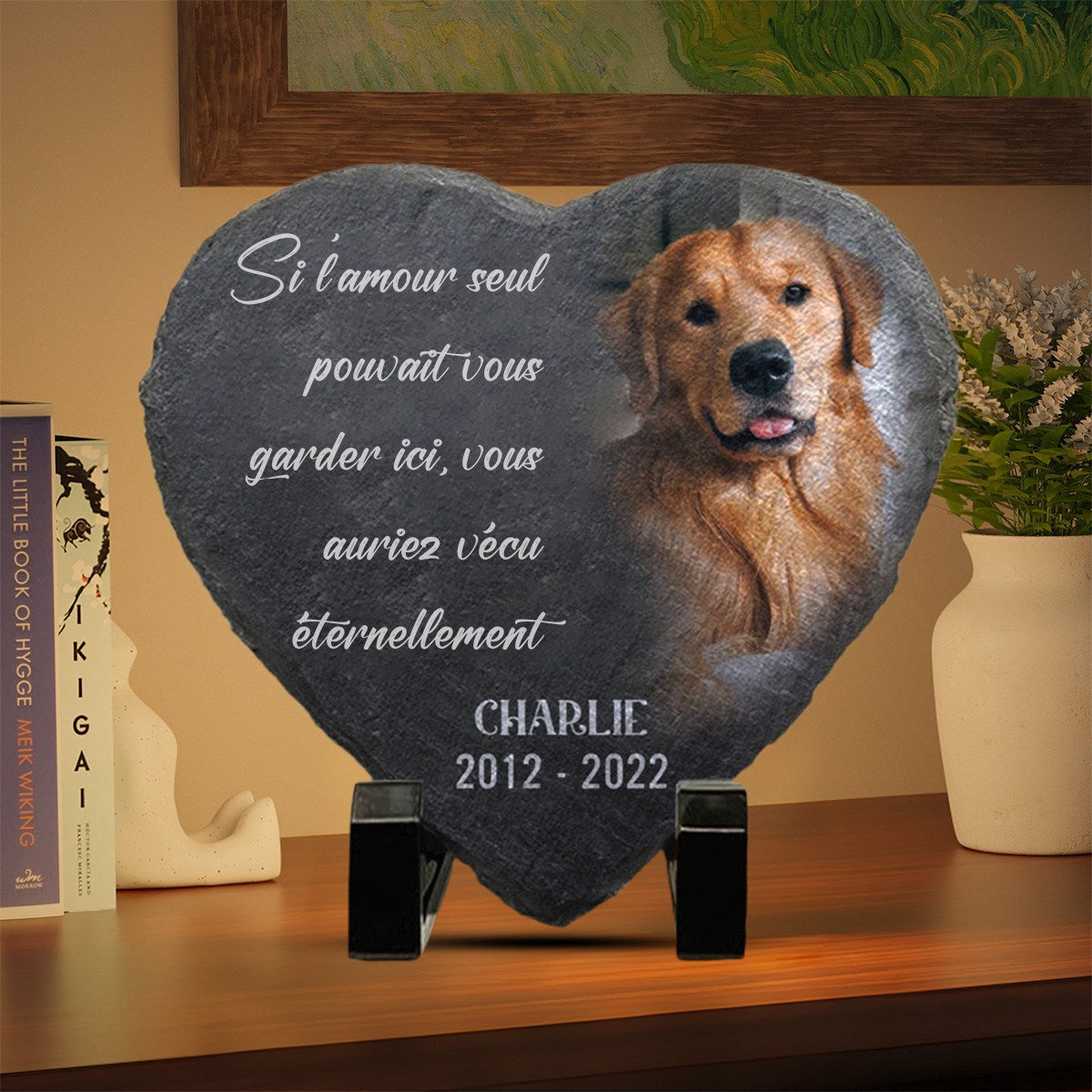 Pierre Commémorative en Forme de Cœur – Hommage Personnalisé pour Animal de Compagnie