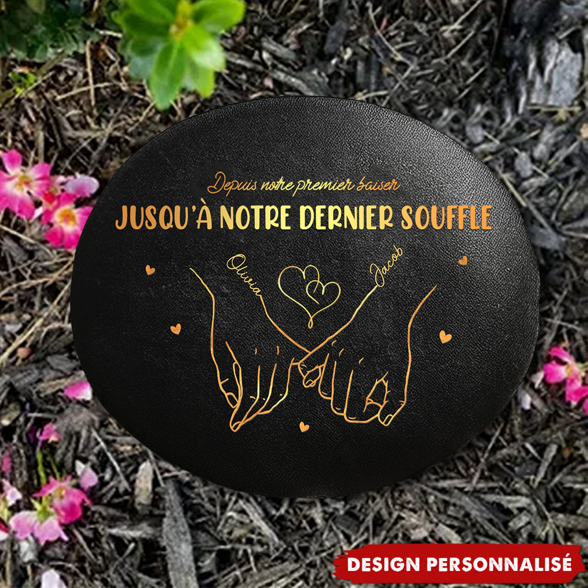 Galet Personnalisé Imprimé – Cadeau Romantique Gravé pour Couple