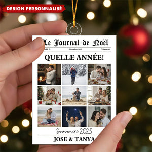 Ornement Journal de Noël Personnalisé – Votre Année en Images