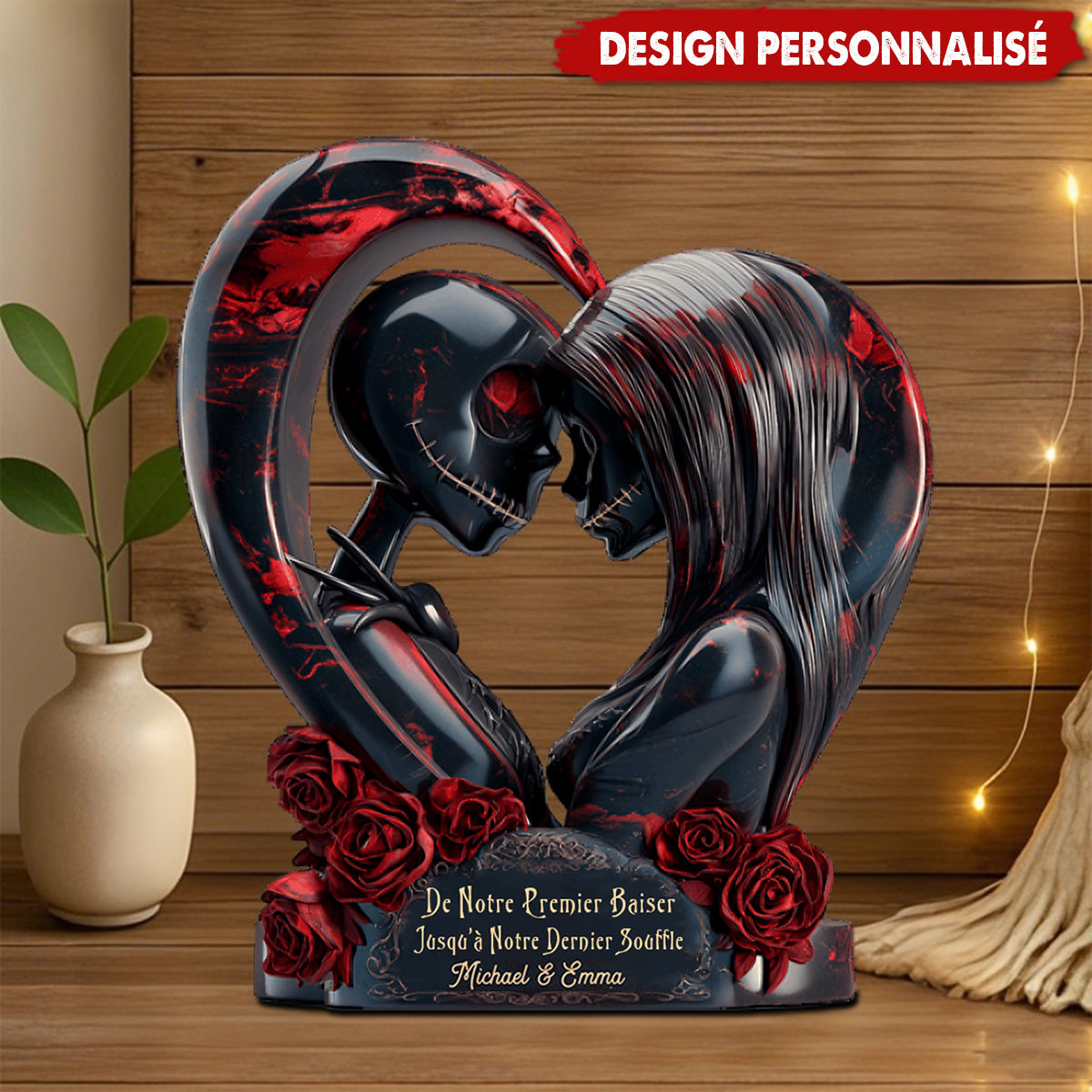 Plaque Acrylique Personnalisée - Amour Éternel du Premier Baiser au Dernier Souffle