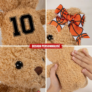 Ours en Peluche Personnalisé avec Numéro – Cadeau Unique pour Enfants ou Couples