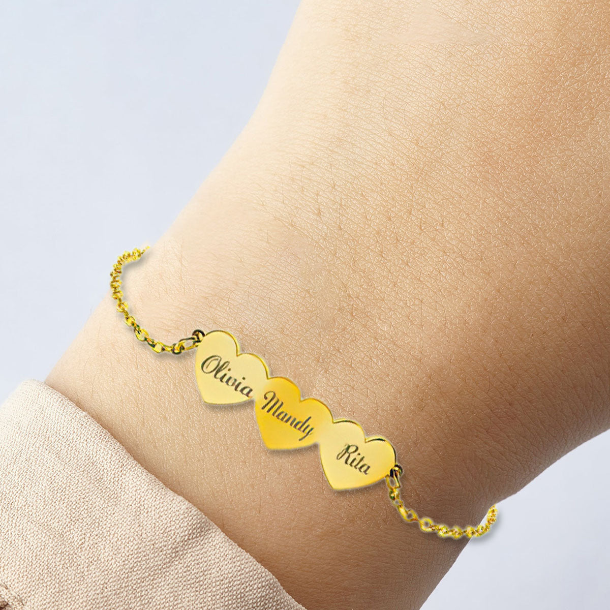 Bracelet Cœur Personnalisé pour la Fête des Mères – Spécialement Personnalisé avec les Noms des Enfants