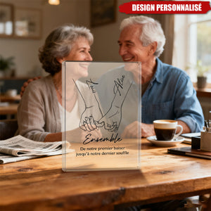 Plaque avec Noms & Citation Romantique – Cadeau Personnalisé pour Couple
