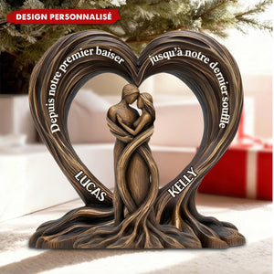 Plaque personnalisée cœur pour couple — Du premier baiser au dernier souffle
