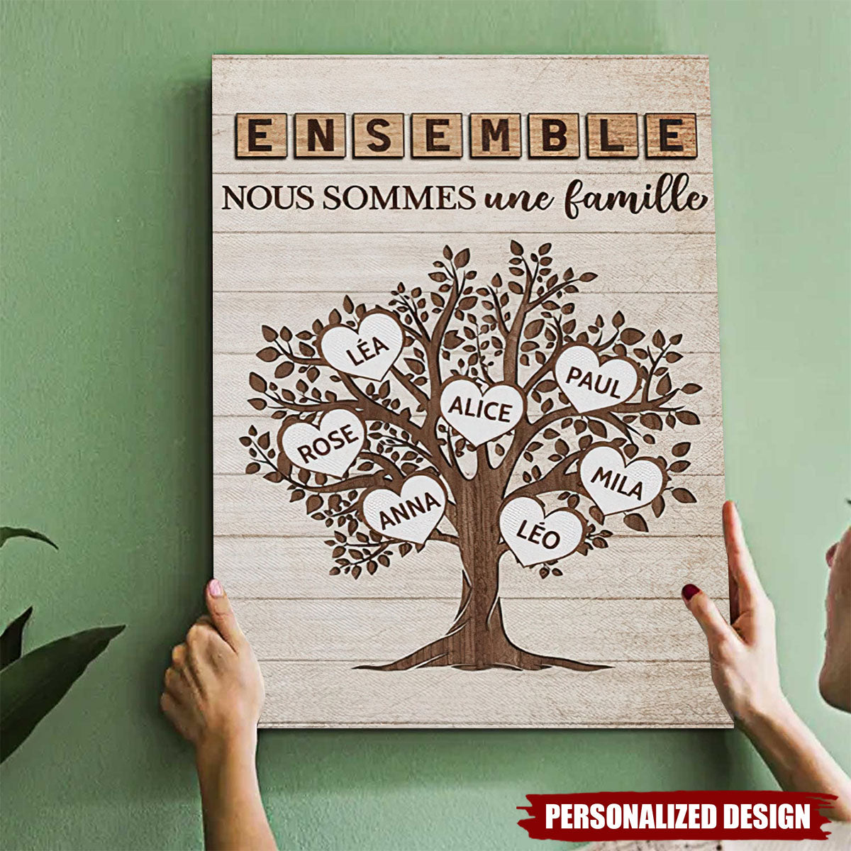 Tableau Arbre Généalogique Personnalisé – Ensemble, Nous Sommes Une Famille