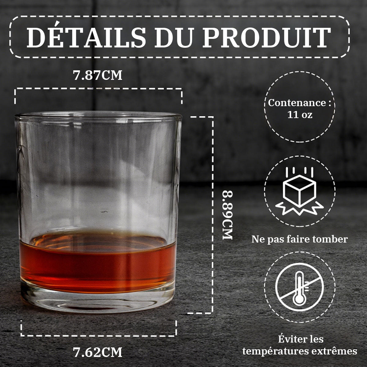 Verre à Whisky Crâne Métallique Personnalisé – Gravure de Nom