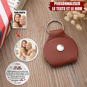 Porte-clés personnalisé avec photo – Message touchant pour fille de la part de sa maman