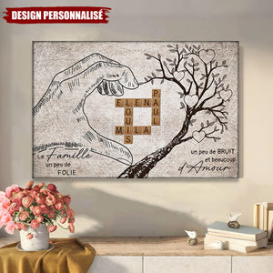 Affiche “La Famille” avec Prénoms Personnalisés – Idée Cadeau Unique