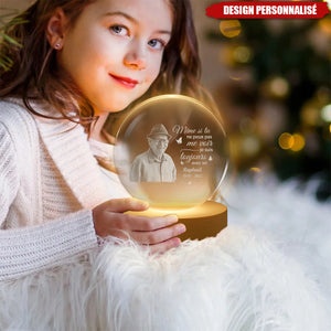 Lampe Souvenir Personnalisée en Cristal – “Je suis toujours avec toi”