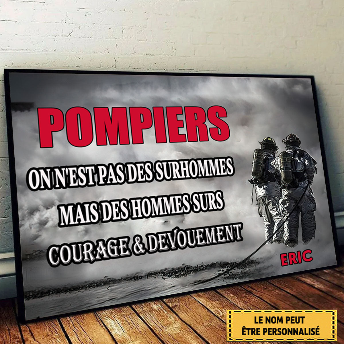 Tableau Déco Pompier Personnalisé – Hommage au Courage et Dévouement