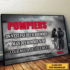 Tableau Déco Pompier Personnalisé – Hommage au Courage et Dévouement