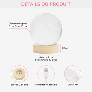 Veilleuse Boule De Cristal Personnalisée - Je t’aime pour toujours et à jamais