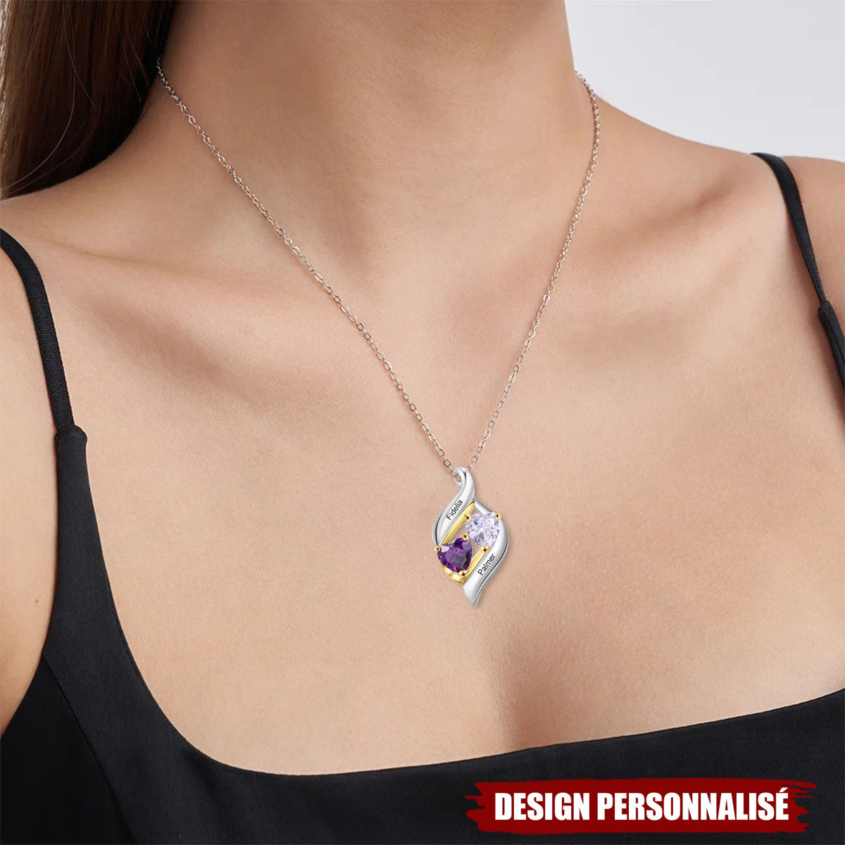 Collier Cœurs Entrelacés Personnalisé – Cadeau Romantique et Unique