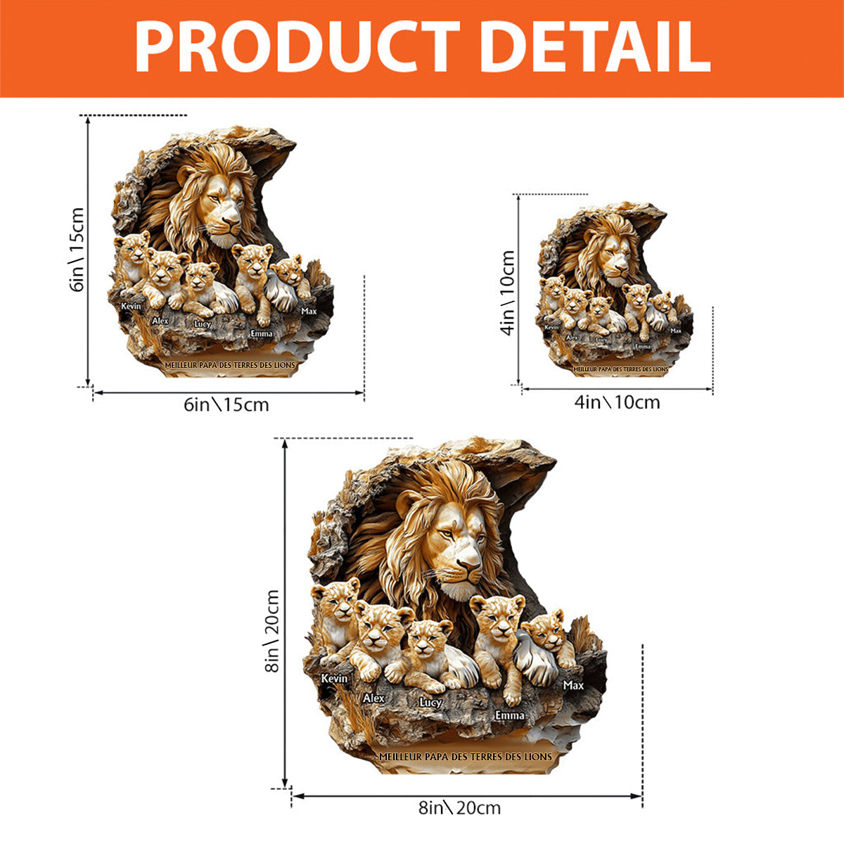 Plaque en acrylique Personnalisée – Meilleur Papa des Terres des Lions