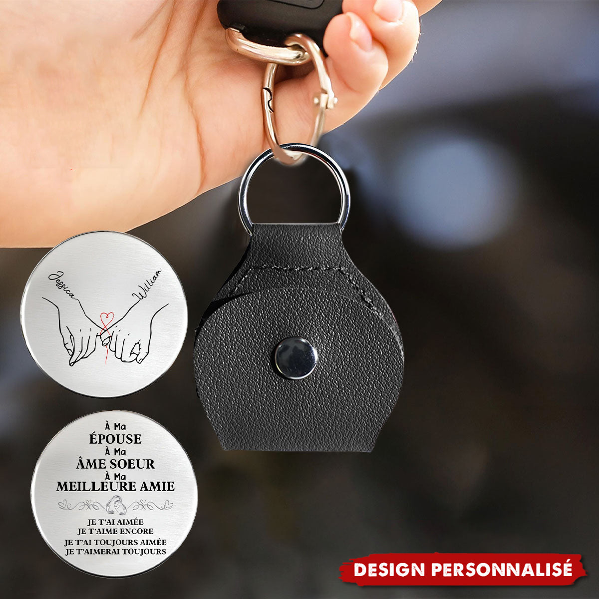Porte-Clés couple personnalisé - À Mon Mari, Mon Âme Soeur, Mon Meilleur Ami