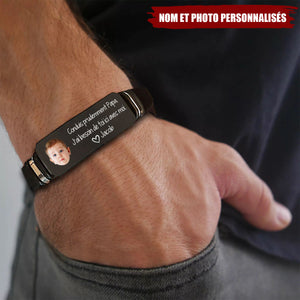 Bracelet Personnalisé avec Photo - Message Touchant de l’Enfant à Son Papa