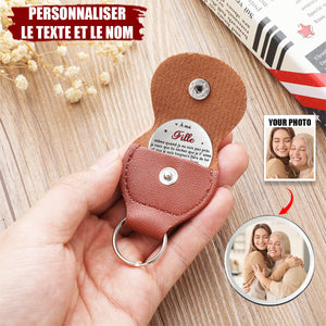 Porte-clés personnalisé avec photo – Message touchant pour fille de la part de sa maman