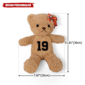 Ours en Peluche Personnalisé avec Numéro – Cadeau Unique pour Enfants ou Couples