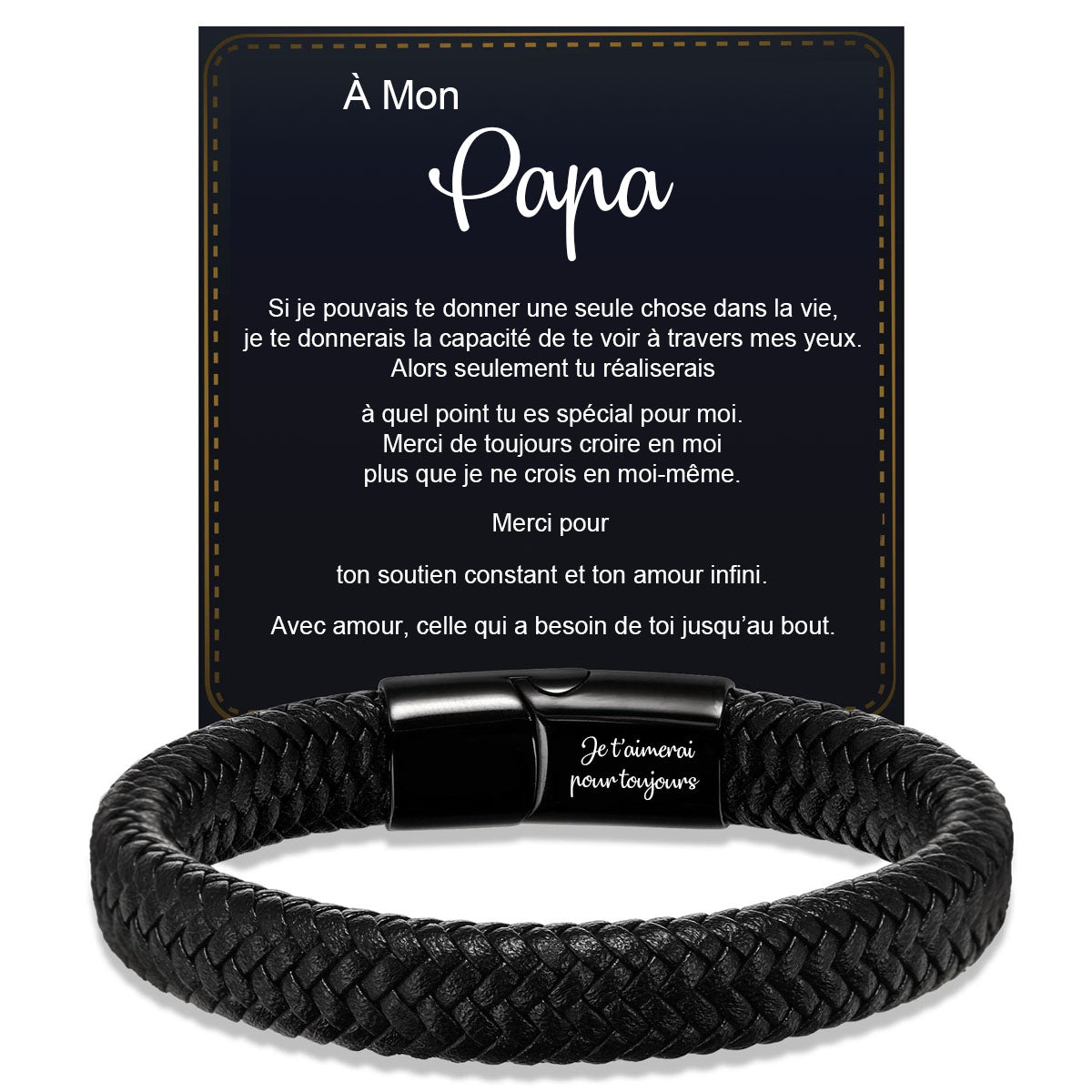 Bracelet en Cuir Personnalisé pour Homme – Cadeaux pour la fête des pères, un anniversaire ou une remise de diplôme
