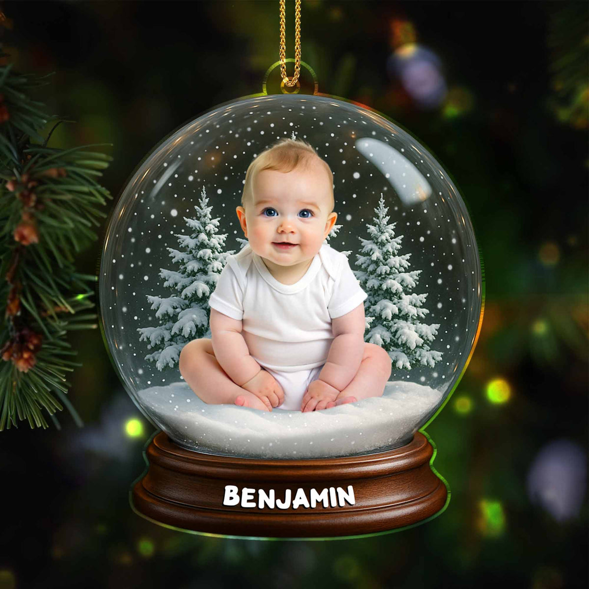 Ornement de Noël Personnalisée en Acrylique avec Photo – Souvenir Unique et Intemporel