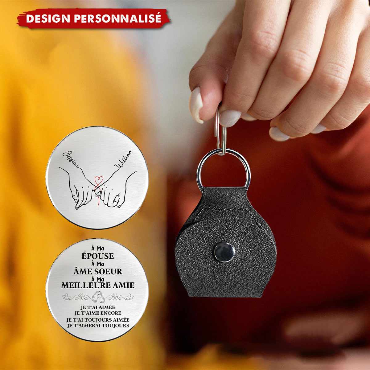 Porte-Clés couple personnalisé - À Mon Mari, Mon Âme Soeur, Mon Meilleur Ami
