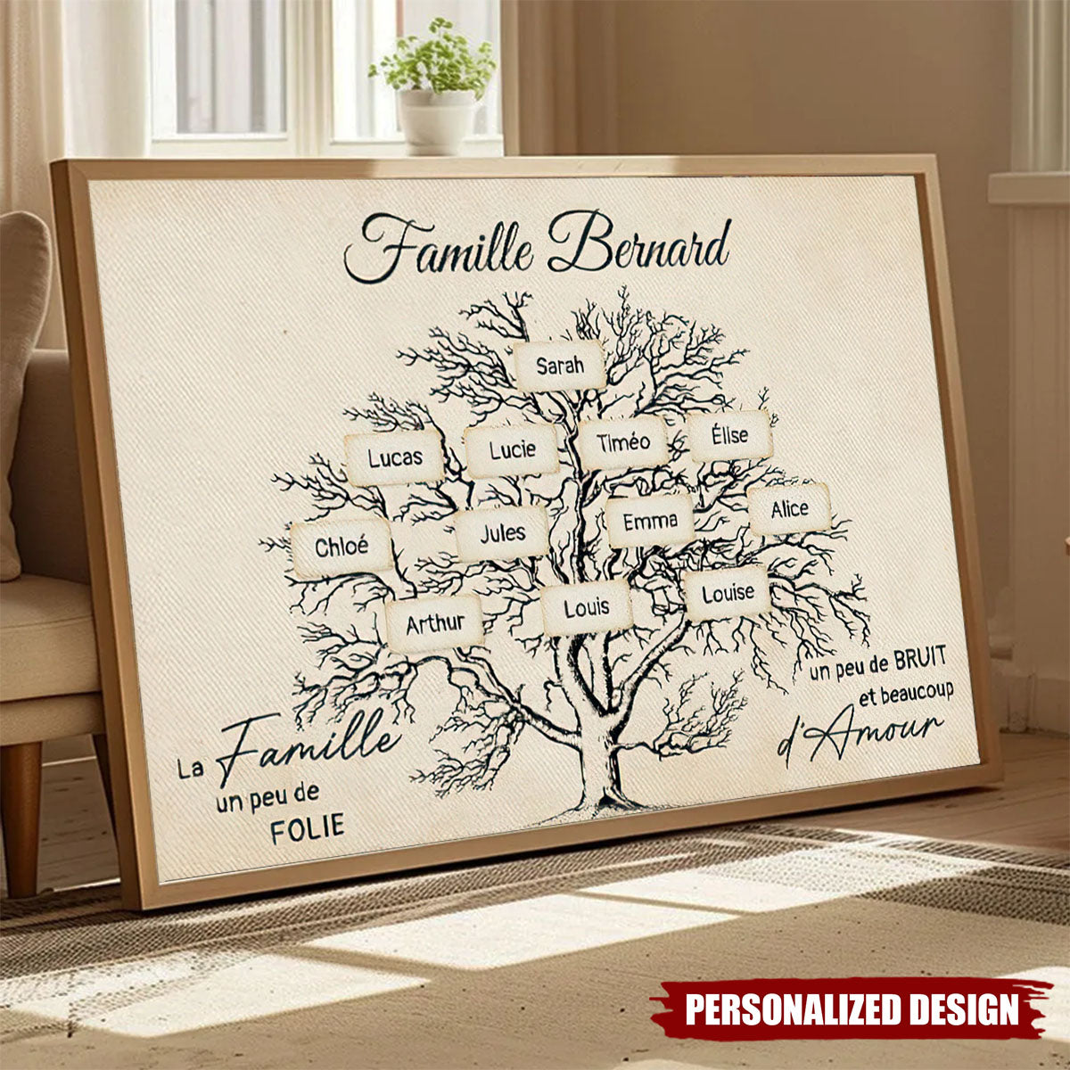 Affiche Familiale Personnalisée - Célébrez l’Histoire et l’Amour de Votre Famille
