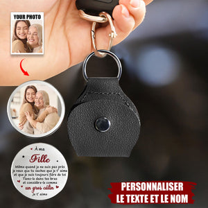 Porte-clés personnalisé avec photo – Message touchant pour fille de la part de sa maman