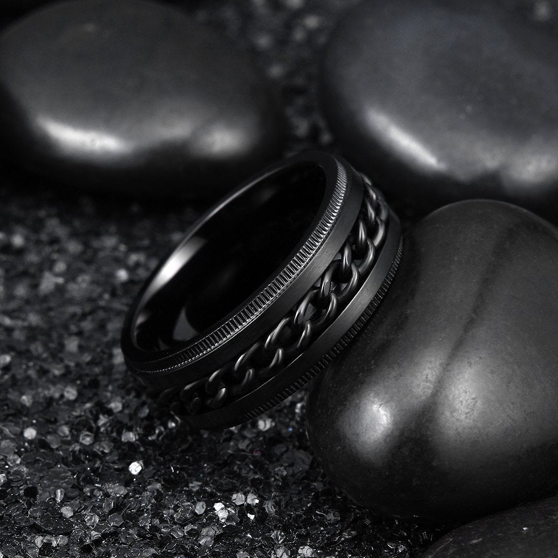 Bague Tournante Chaîne Homme – Acier Inoxydable Élégant et Moderne