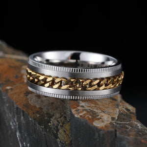 Bague Tournante Chaîne Homme – Acier Inoxydable Élégant et Moderne
