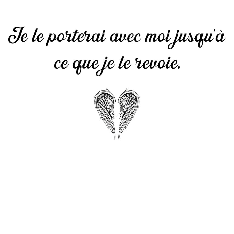 Bracelet Coeur et Ailes commémoratif 1 Prénom Personnalisé avec photo Bracelet Personnalisé