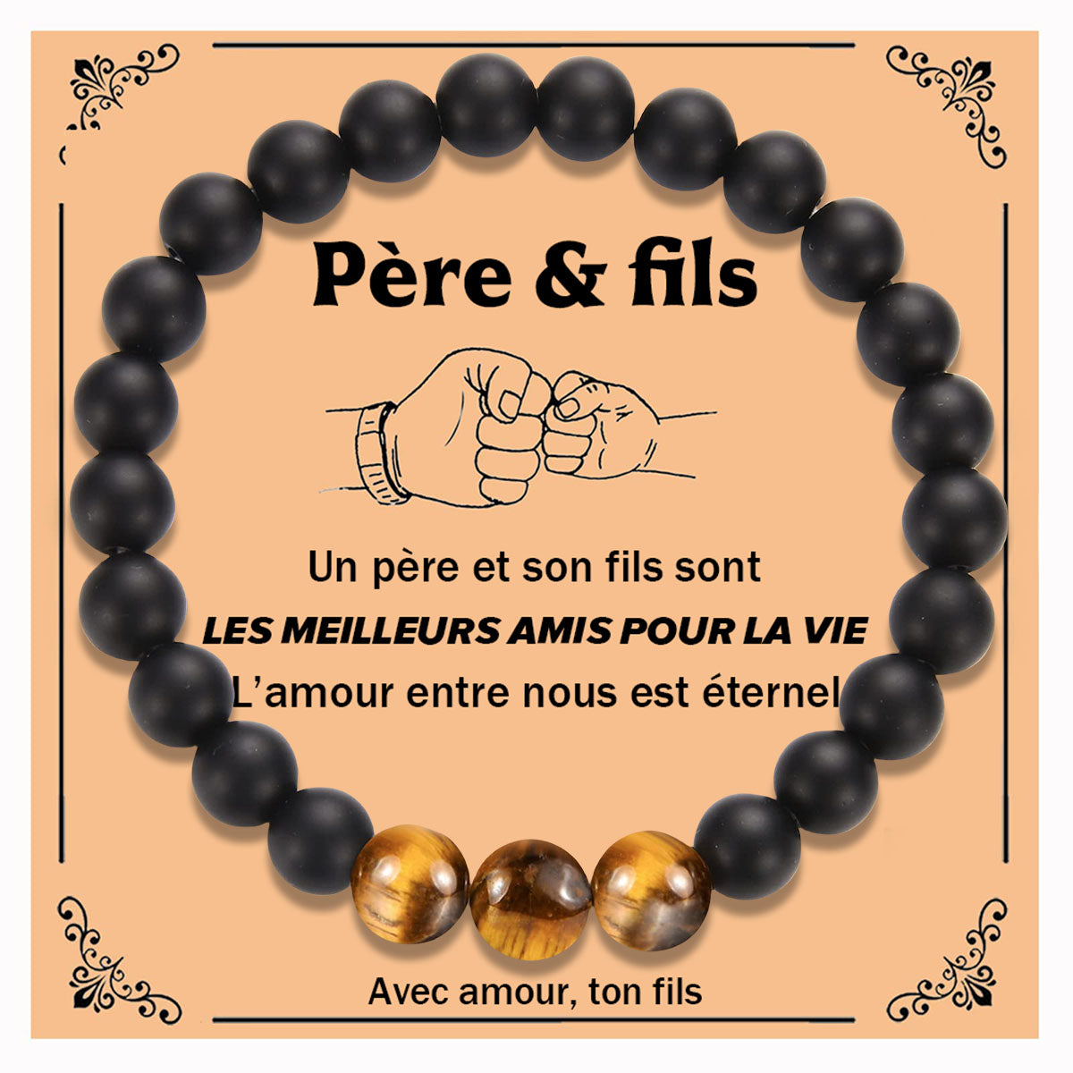 Bracelet Personnalisé – Cadeau Émotionnel pour Papa