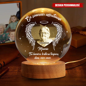 Lampe Souvenir Personnalisée en Cristal – Cadeau commémoratif personnalisé de condoléances