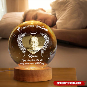 Lampe Souvenir Personnalisée en Cristal – Cadeau commémoratif personnalisé de condoléances