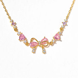 Bracelet Élégant Nœud Papillon avec Cristaux Roses – Cadeau Raffiné pour Femme