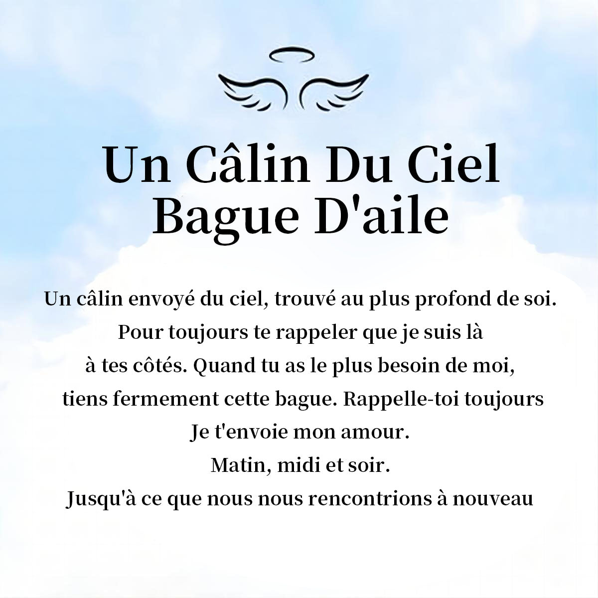 Câlin Personnalisé De L’aile Du Ciel Bague De Pierre De Naissance