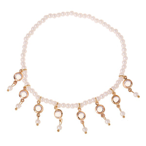 Chevillère Élégante avec Perles et Gouttes de Cristal – Bijou Estival Inspiré de la Plage