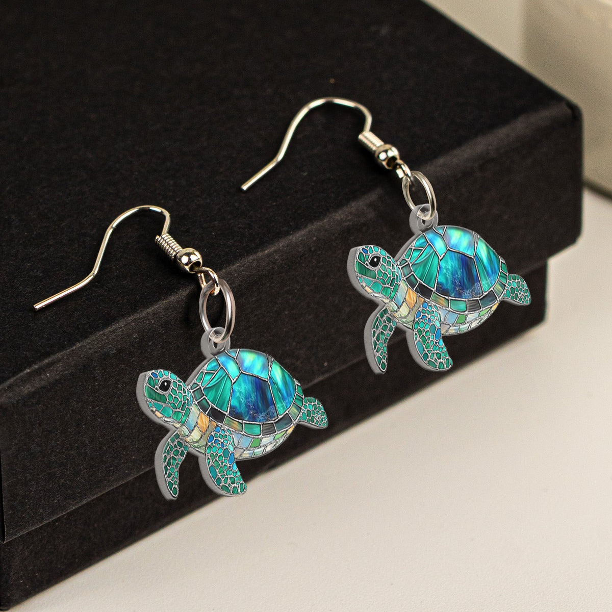 Créoles en Acrylique Personnalisées –  Style Vitrail Inspiré de la Plage