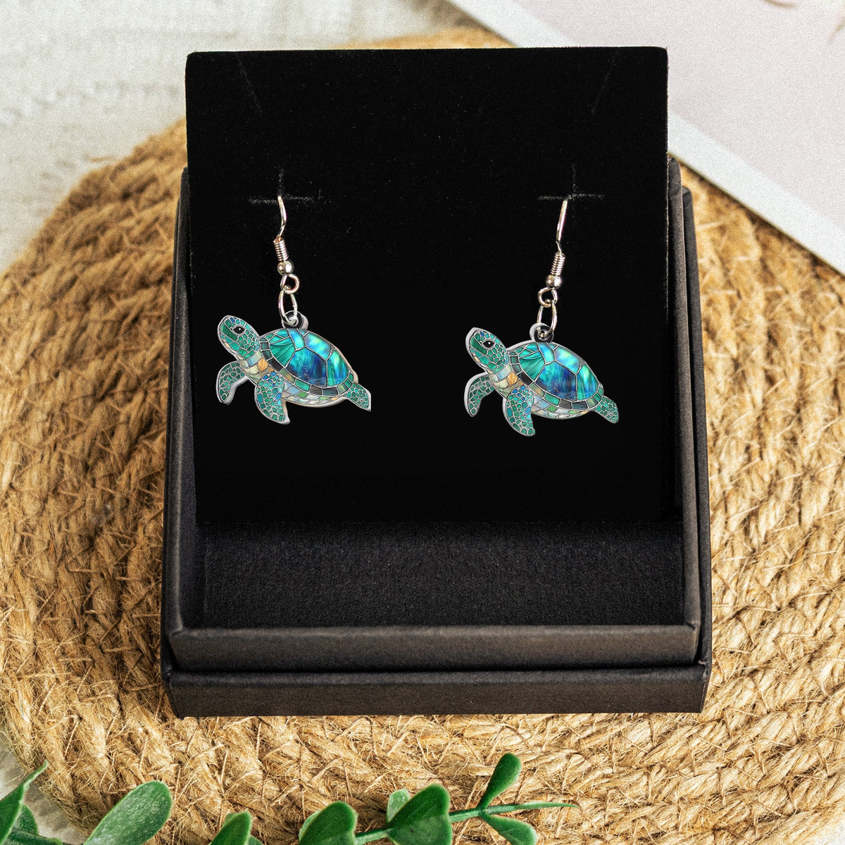 Créoles en Acrylique Personnalisées –  Style Vitrail Inspiré de la Plage