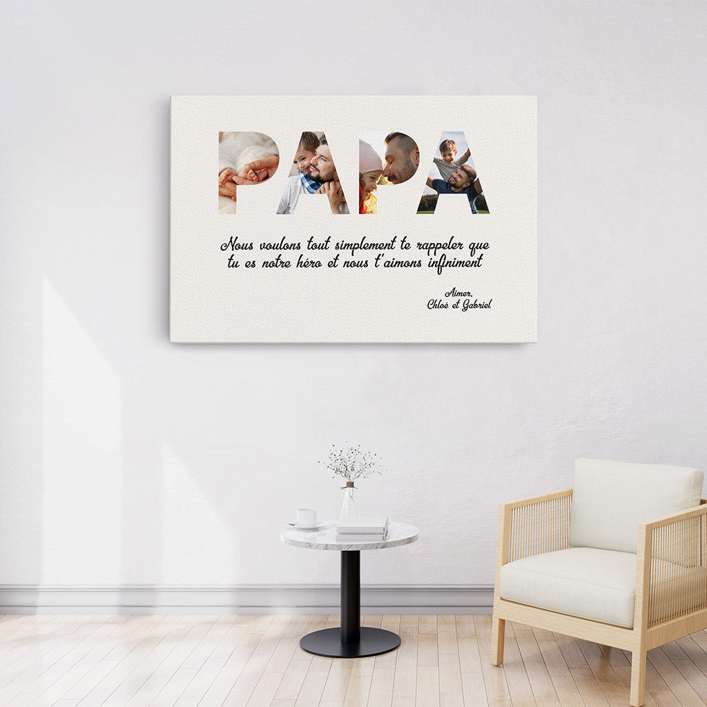 Affiche Photo Personnalisé "PAPA" - Un Cadeau Inoubliable pour Papa