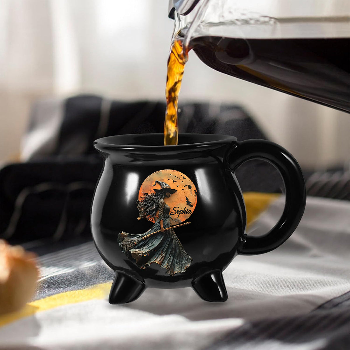 Mug Chaudron Sorcière Personnalisé – Cadeau Magique d’Halloween