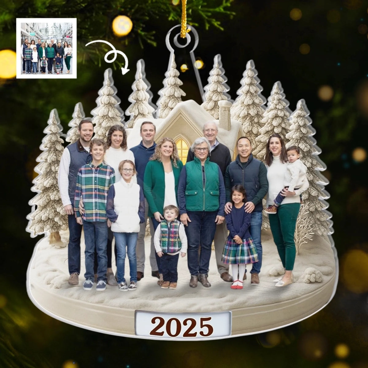 Ornement de Noël en Acrylique Personnalisé - Notre Pays des Merveilles d'Hiver