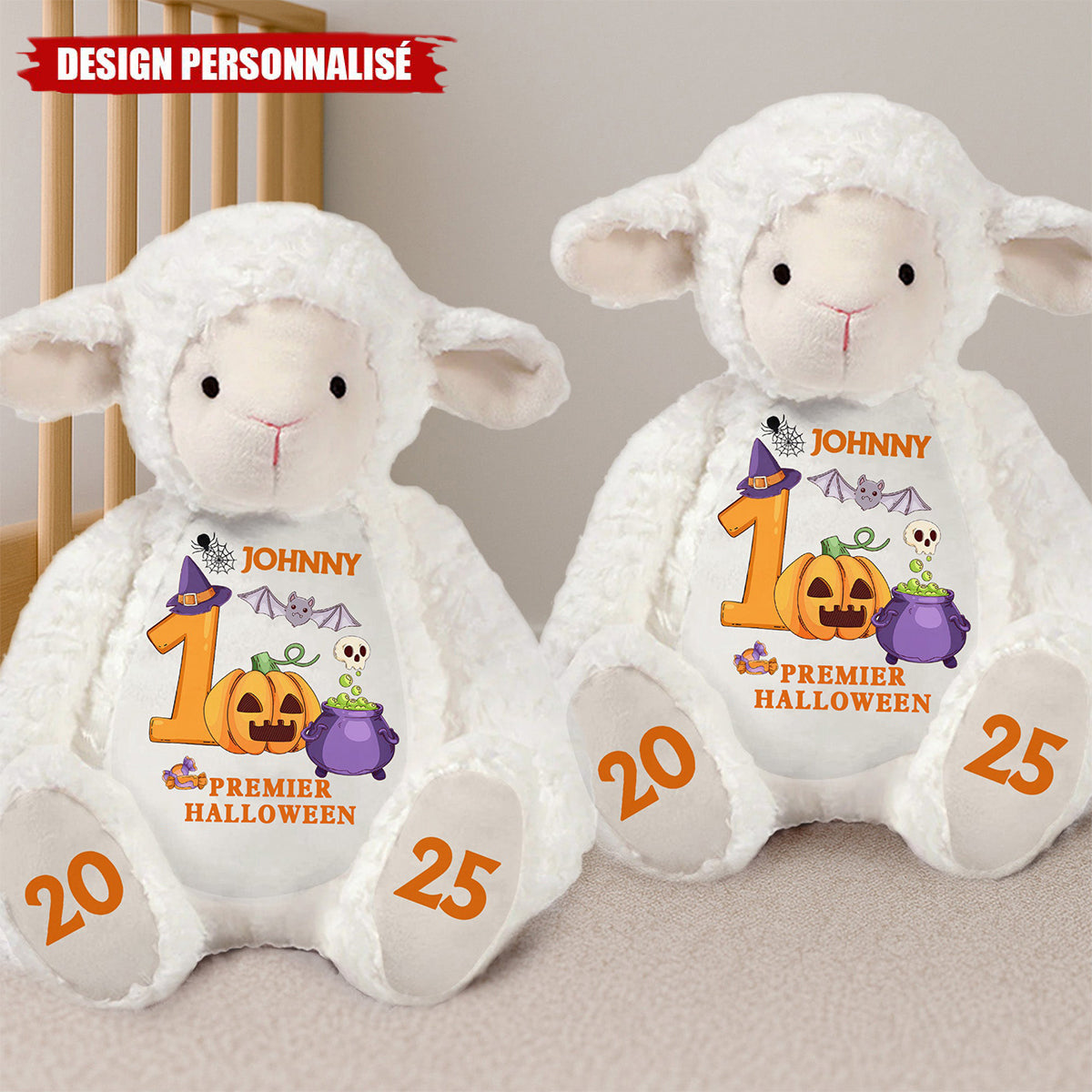 Peluche Agneau Premier Halloween – Cadeau Souvenir Personnalisé