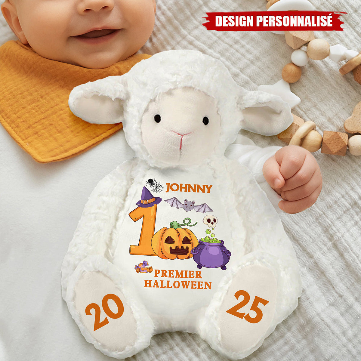 Peluche Agneau Premier Halloween – Cadeau Souvenir Personnalisé