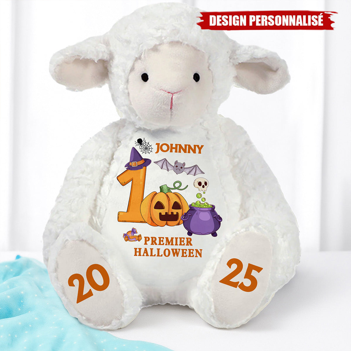 Peluche Agneau Premier Halloween – Cadeau Souvenir Personnalisé