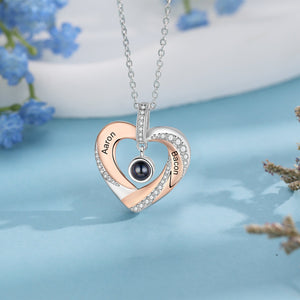 Collier Photo Personnalisé avec Noms  – Cadeau d’Amour pour Anniversaire ou Noël
