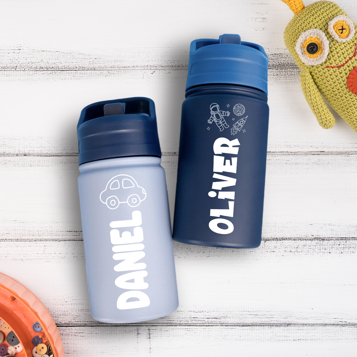 Bouteille Isotherme Personnalisée pour Enfants – Nom personnalisé & Design Ludique