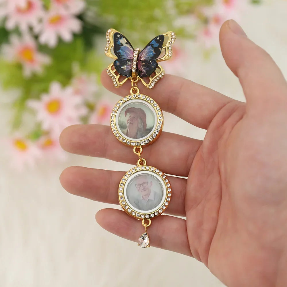 Broche Papillon Personnalisée avec Photo – Bijou Mémoriel Élégant